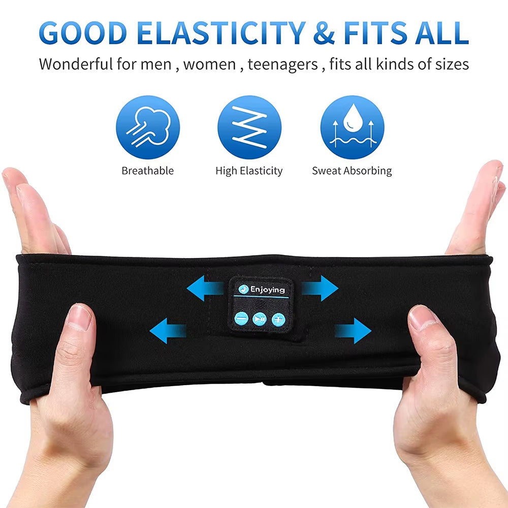 Sleep Eye Mask with Bluetooth 5.0 Headphones Soft Elastic Comfortable Headband ASMR Sleeping Band 10H Music